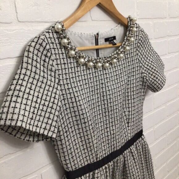 Jacob Dress Jewels Crystal Incrusted Embellishments White Silver Dress XS - Picture 5 of 14